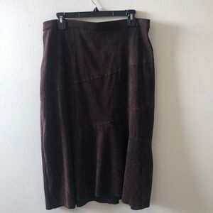 Tan Jay Petites faux suede brown skirt